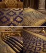 Wedding Pure Silk Saree (Deep Purple) - Image 3