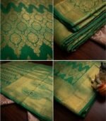 Wedding Pure Silk Saree (Tusser Green) - Image 3