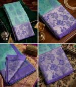 Wedding Pure Silk Saree (Ramar Blue - Violet) - Image 3