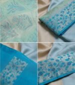 Wedding Pure Silk Saree (Bluish Green - Anandha Blue) - Image 3