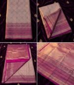 Wedding Pure Silk Saree (Sandalwood - Magenta Pink) - Image 3