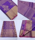Wedding Pure Silk Saree (Violet - Rose Pink) - Image 3