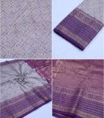 Wedding Pure Silk Saree (Grey - Violet) - Image 3