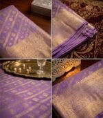 Wedding Pure Silk Saree (Lavender) - Image 3