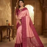 Wedding Pure Silk Saree (Blush Pink - Magenta Pink)