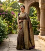 Wedding Pure Silk Saree (Deep Purple)