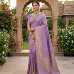 Wedding Pure Silk Saree (Lavender)