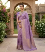 Wedding Pure Silk Saree (Lavender)