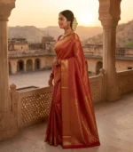 Wedding Pure Silk Saree (Maroon Red) - Image 2