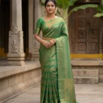 Wedding Pure Silk Saree (Tusser Green)