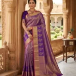 Wedding Pure Silk Saree (Violet - Rose Pink)